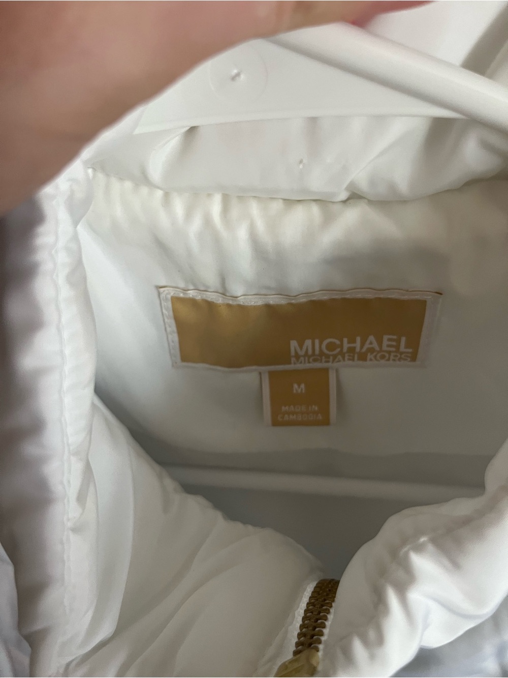 Michael Kors White Puffer Vest with Gold Hardware - Picture 3 of 3